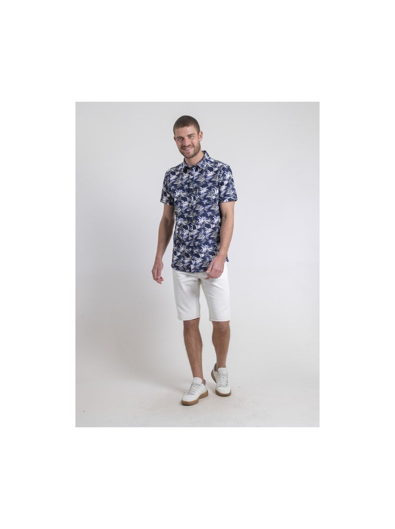 Camisa de manga corta de puro algodón con motivos DURUDOLF Azul marino - Kiabi