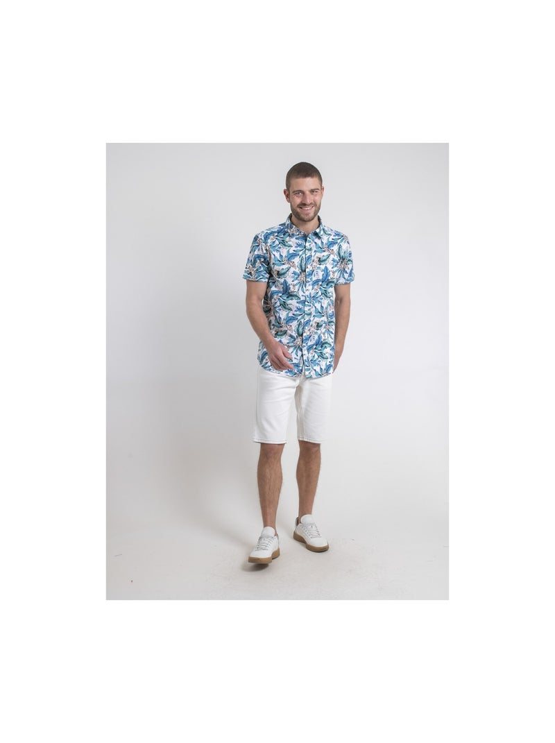 Camisa de manga corta de puro algodón DIRIDIC Blanco - Kiabi