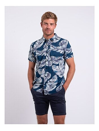 Camisa de manga corta de puro algodón estampada DETAT