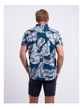 Camisa de manga corta de puro algodón estampada DETAT