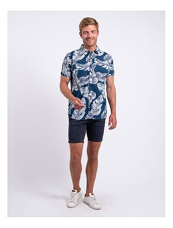 Camisa de manga corta de puro algodón estampada DETAT