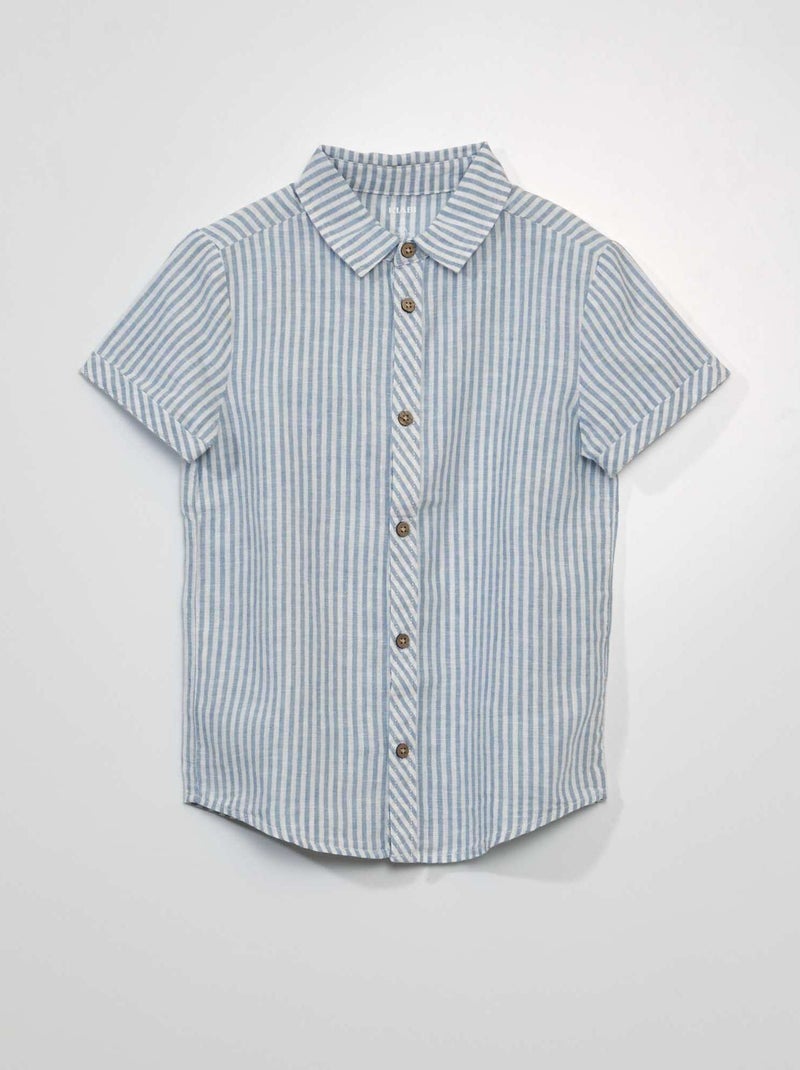 Camisa de manga corta de rayas BLANCO - Kiabi