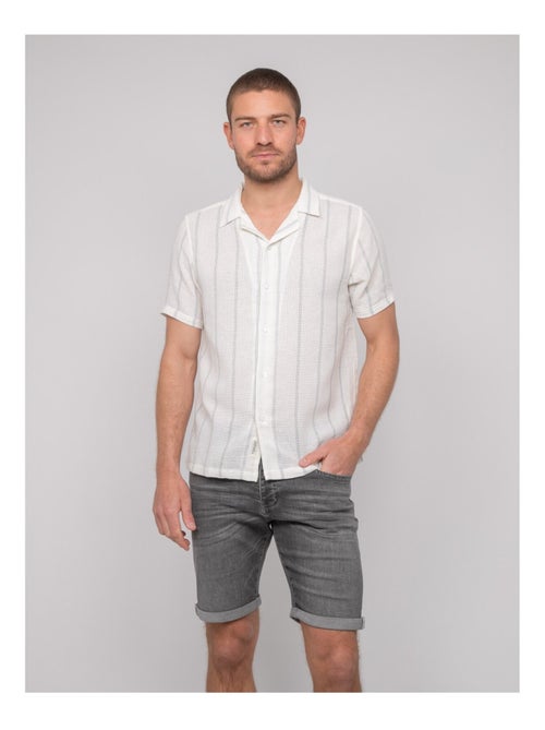 Camisa de manga corta de rayas DERMUNIK - Kiabi