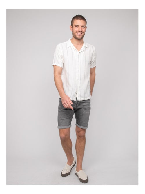 Camisa de manga corta de rayas DERMUNIK - Kiabi