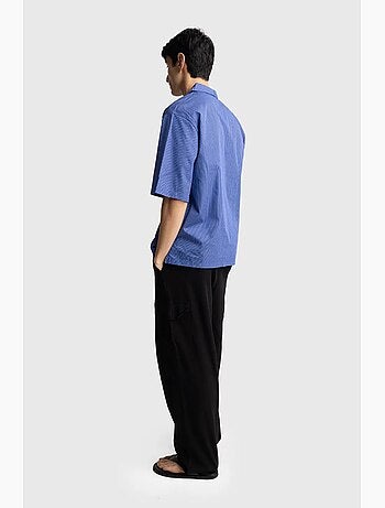 Camisa de manga corta de rayas finas giesto