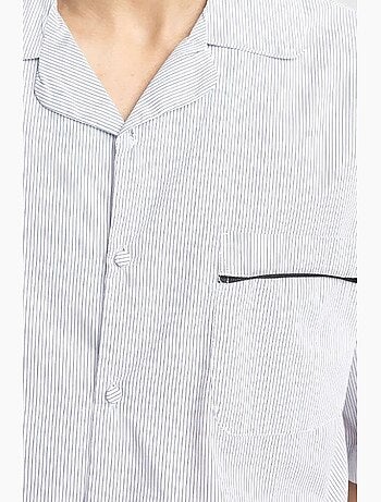 Camisa de manga corta de rayas finas giesto