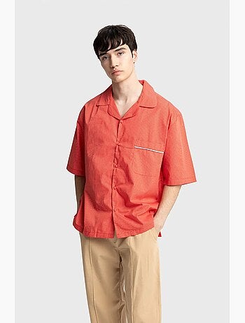 Camisa de manga corta de rayas finas giesto