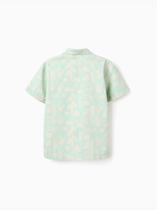 Camisa de manga corta de sarga con motivo de playa - Kiabi