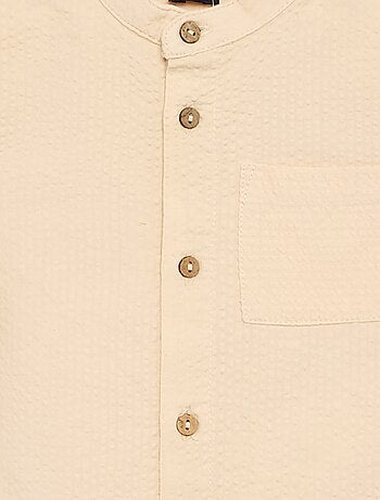 Camisa de manga corta de seersucker