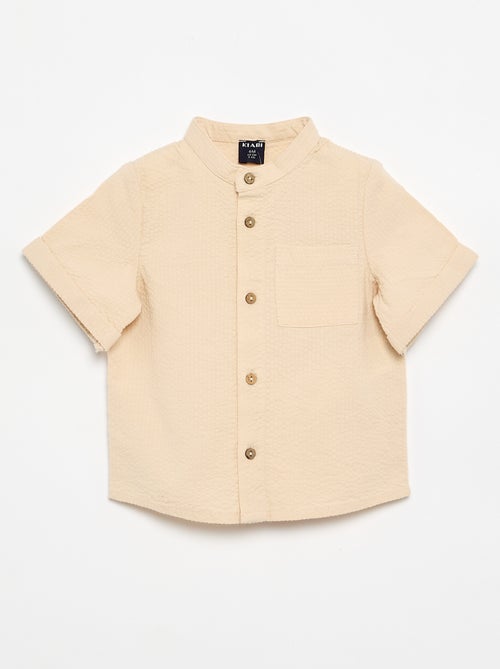 Camisa de manga corta de seersucker - Kiabi