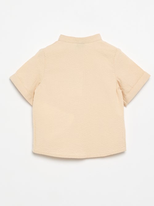 Camisa de manga corta de seersucker - Kiabi
