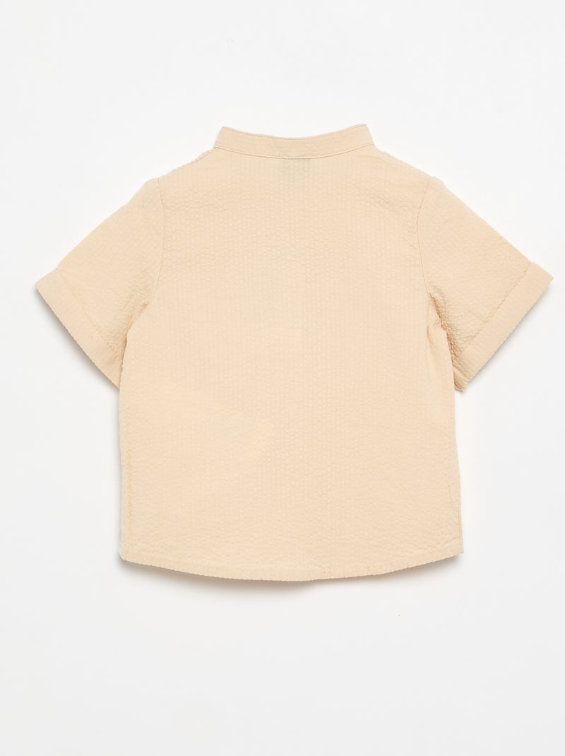 Camisa de manga corta de seersucker Crudo - Kiabi