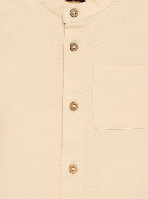 Camisa de manga corta de seersucker - Kiabi