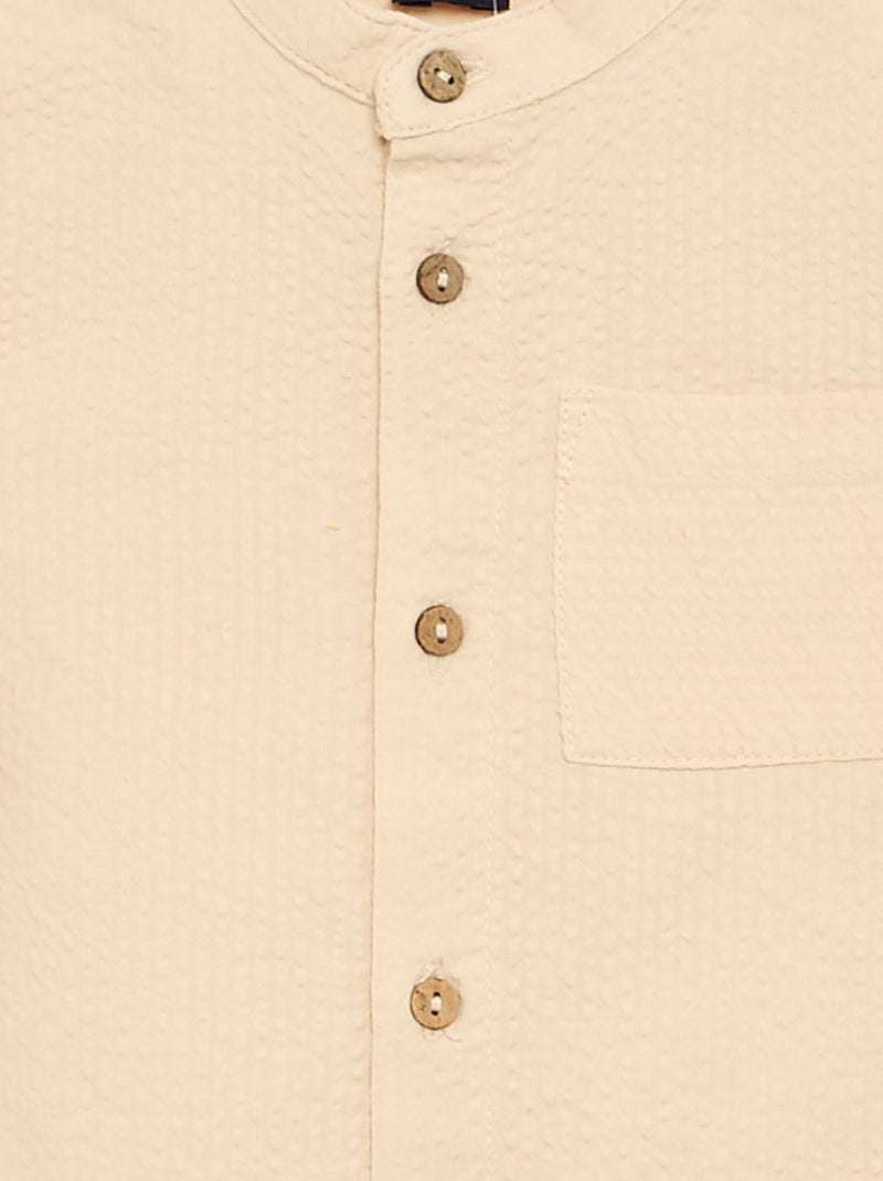 Camisa de manga corta de seersucker Crudo - Kiabi