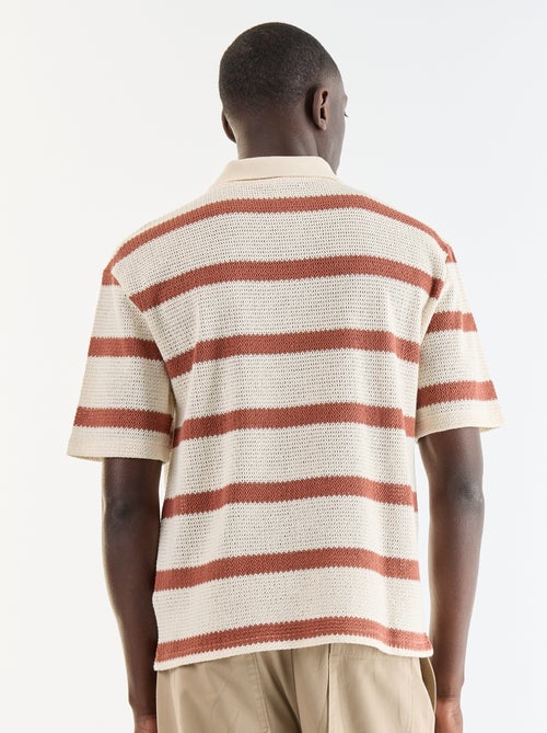 Camisa de manga corta de tejido calado - Kiabi