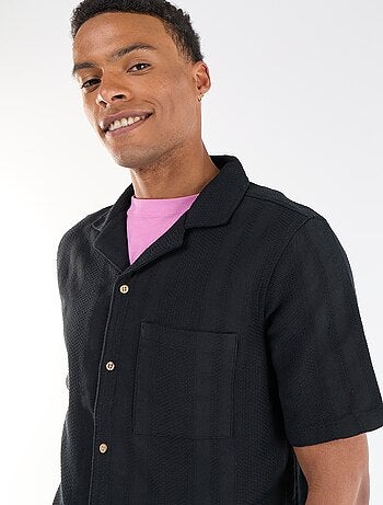Camisa de manga corta de tejido fantasía