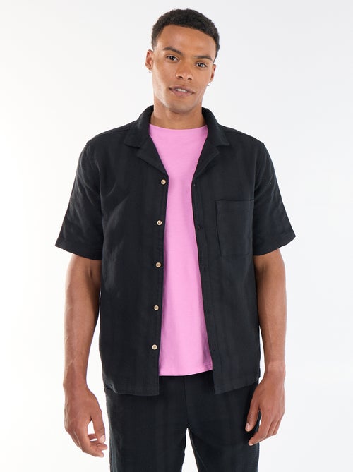 Camisa de manga corta de tejido fantasía - Kiabi Camisa de manga corta de tejido fantasía - Kiabi