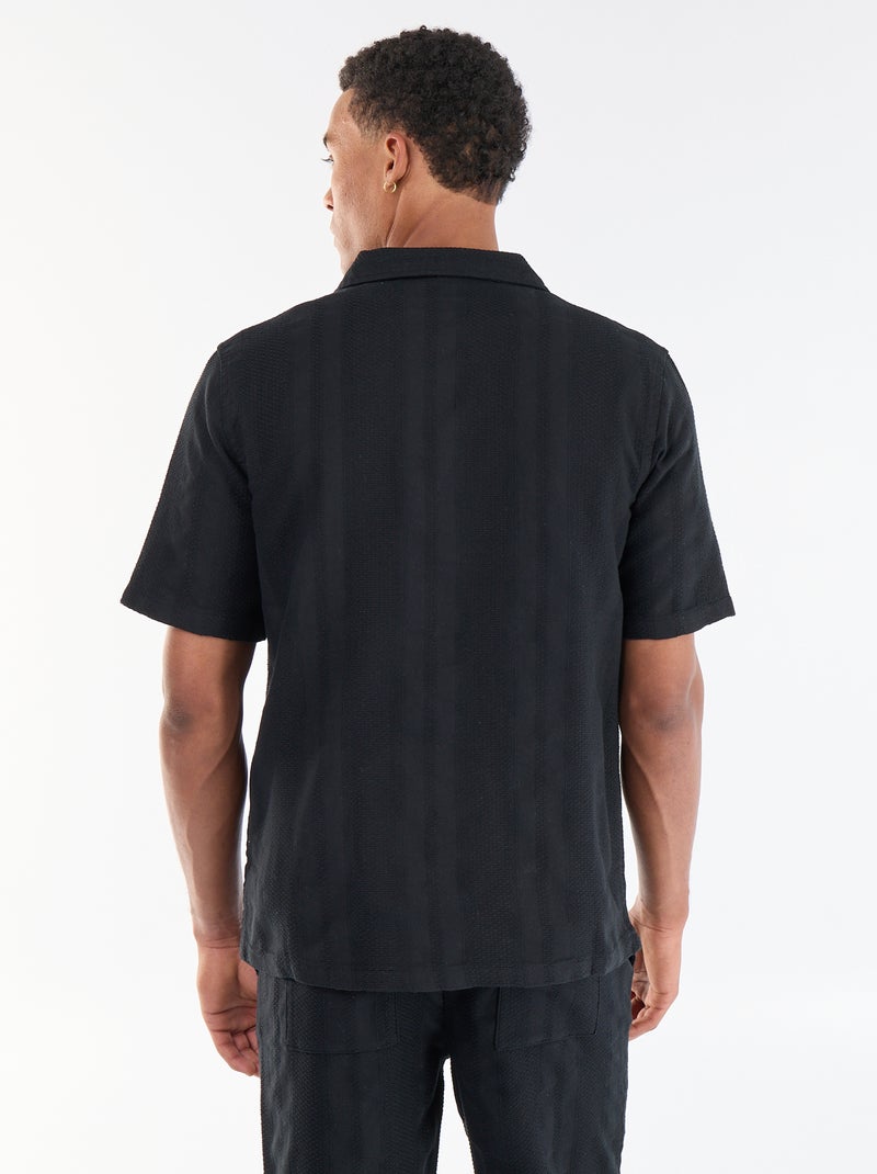 Camisa de manga corta de tejido fantasía Negro - Kiabi