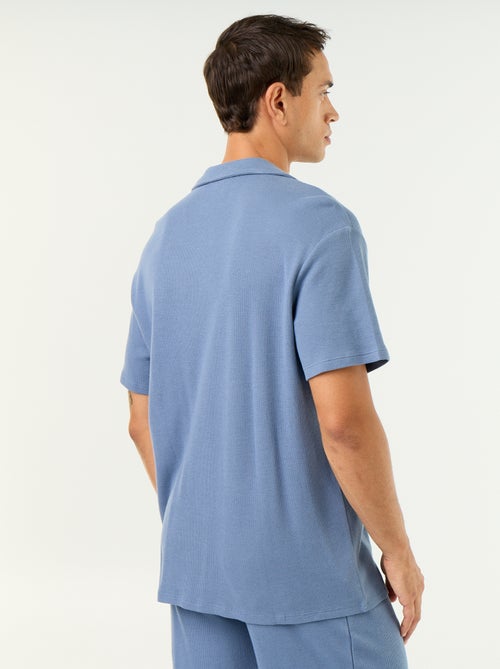 Camisa de manga corta de tejido gofrado - Kiabi Camisa de manga corta de tejido gofrado - Kiabi