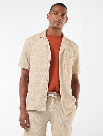 Camisa de manga corta de tejido tipo crespón