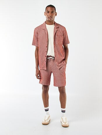 Camisa de manga corta de tejido tipo crespón