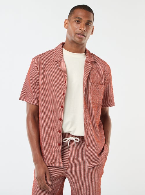 Camisa de manga corta de tejido tipo crespón - Kiabi