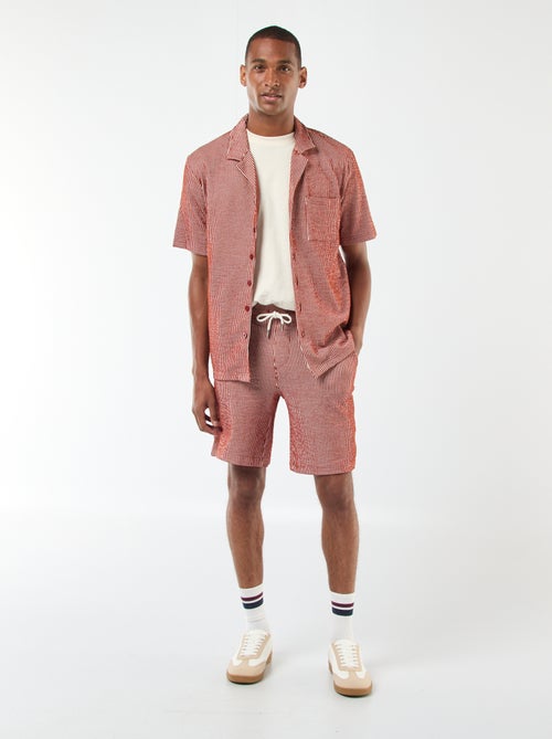 Camisa de manga corta de tejido tipo crespón - Kiabi