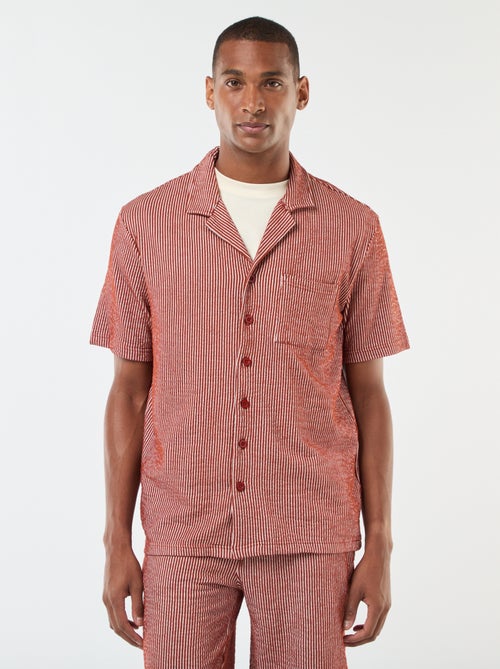 Camisa de manga corta de tejido tipo crespón - Kiabi