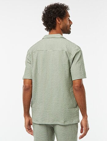 Camisa de manga corta de tejido tipo crespón