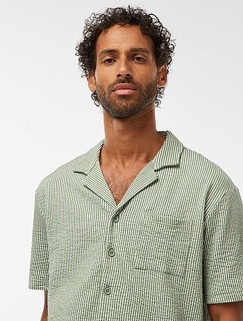 Camisa de manga corta de tejido tipo crespón