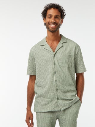 Camisa de manga corta de tejido tipo crespón