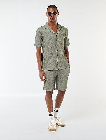 Camisa de manga corta de tejido tipo crespón