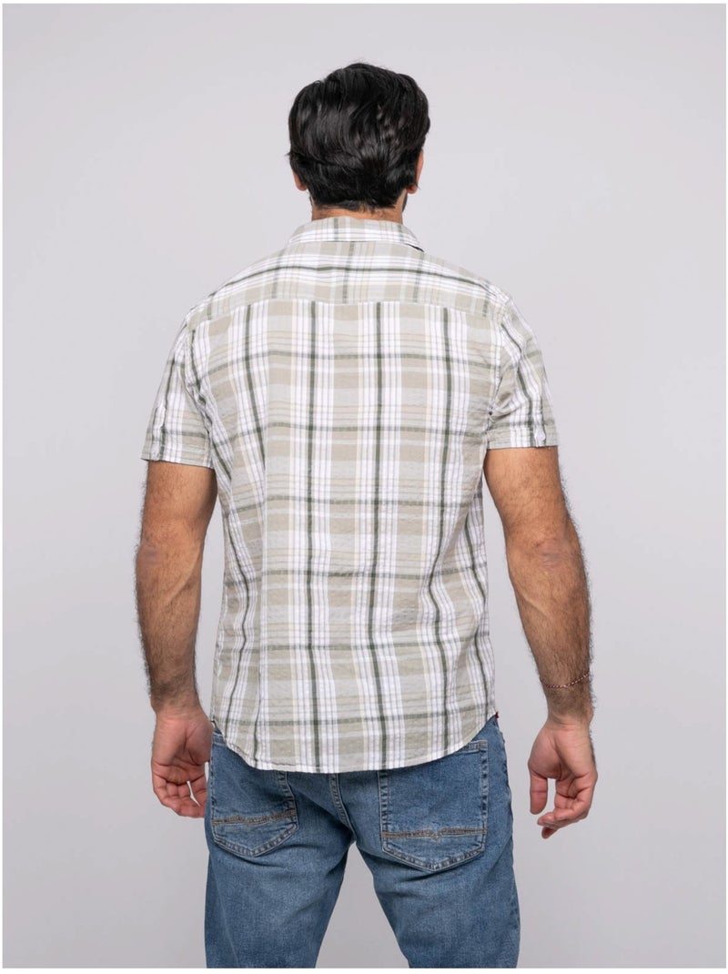 Camisa de manga corta DOLBARAT Caqui - Kiabi