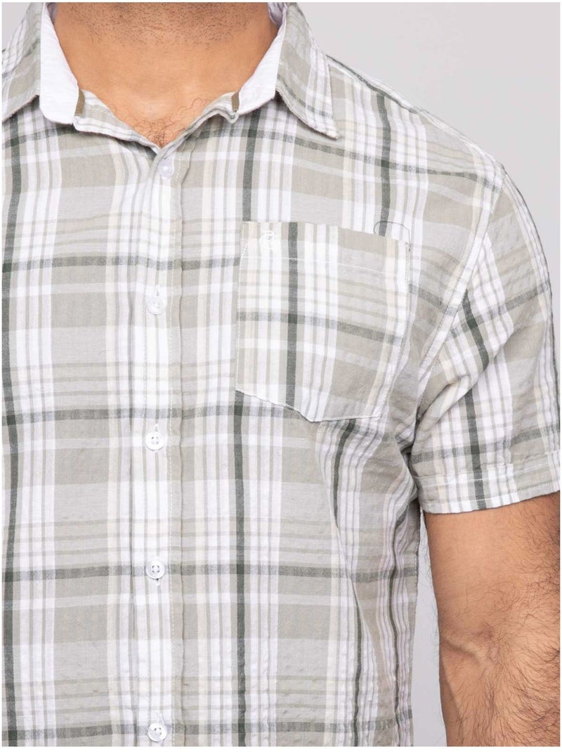 Camisa de manga corta DOLBARAT Caqui - Kiabi
