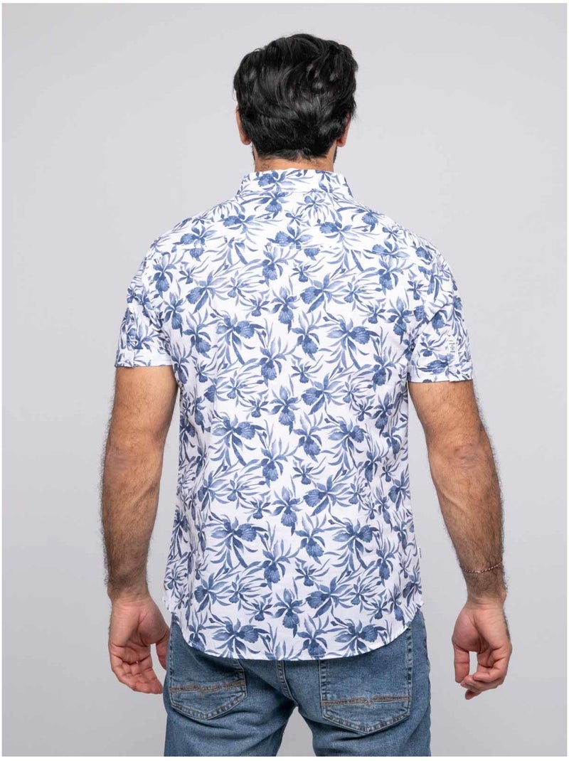 Camisa de manga corta DRILOUBINE Azul - Kiabi