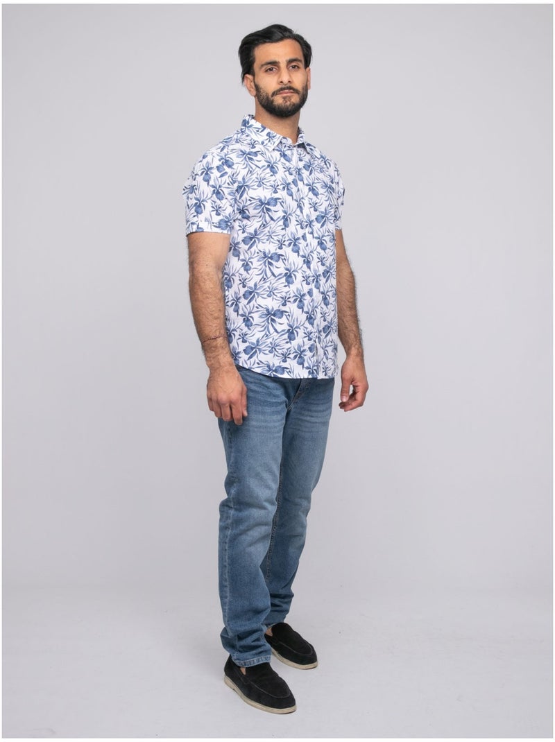 Camisa de manga corta DRILOUBINE Azul - Kiabi