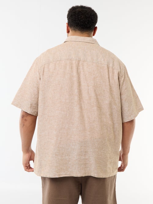 Camisa de manga corta en lino mezclado - Kiabi