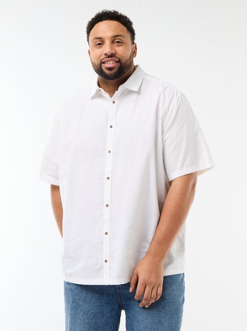 Camisa de manga corta en lino mezclado - Kiabi