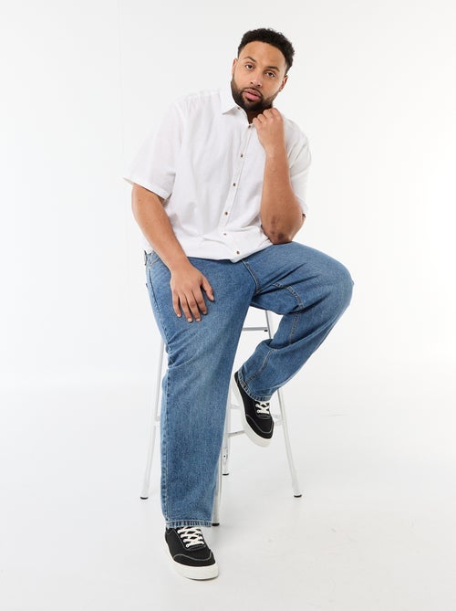 Camisa de manga corta en lino mezclado - Kiabi