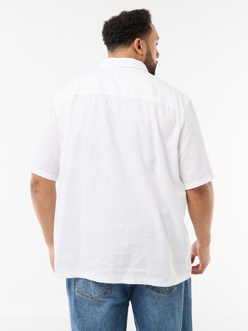 Camisa de manga corta en lino mezclado - Kiabi
