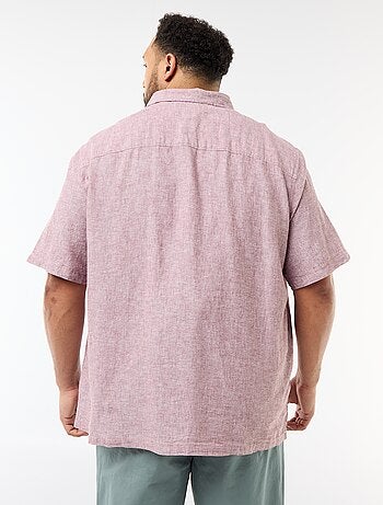 Camisa de manga corta en lino mezclado