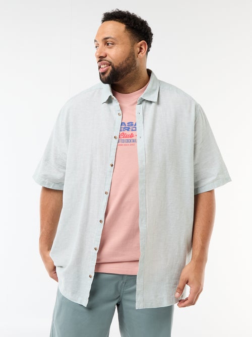 Camisa de manga corta en lino mezclado - Kiabi