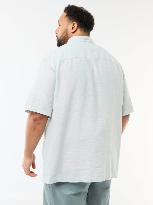 Camisa de manga corta en lino mezclado - Kiabi