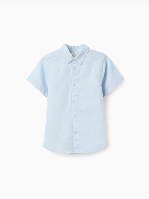 Camisa de manga corta en lino y algodón - Kiabi
