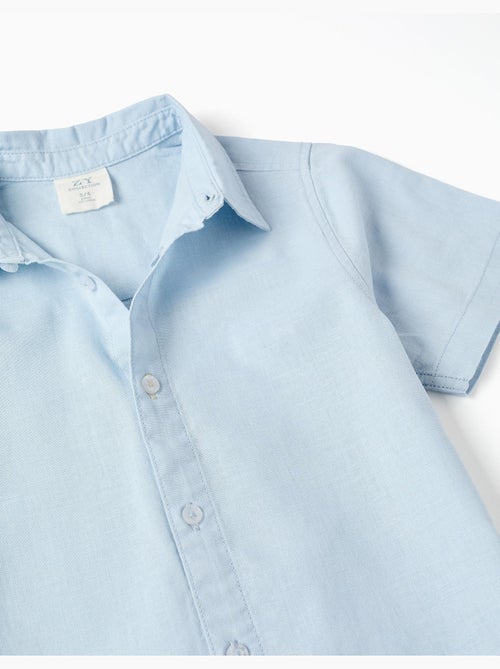 Camisa de manga corta en lino y algodón - Kiabi