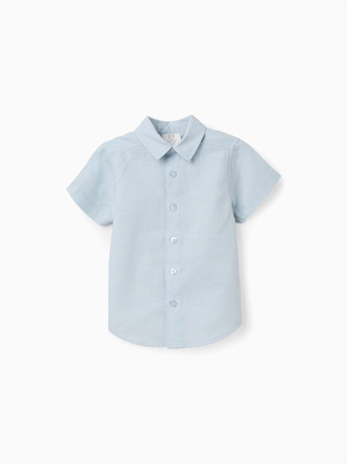 Camisa de manga corta en lino y algodón - Kiabi