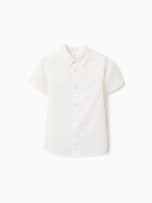 Camisa de manga corta en lino y algodón - Kiabi