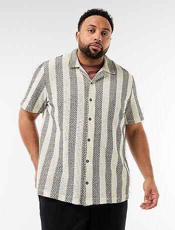 Camisa de manga corta en malla calada