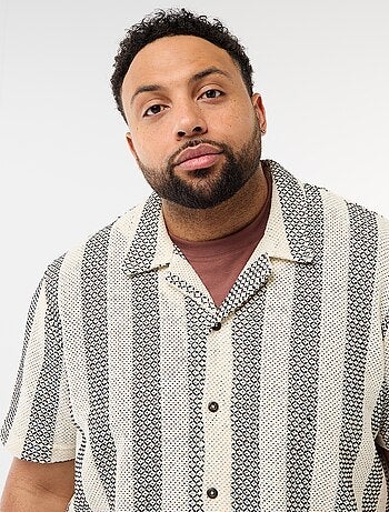 Camisa de manga corta en malla calada