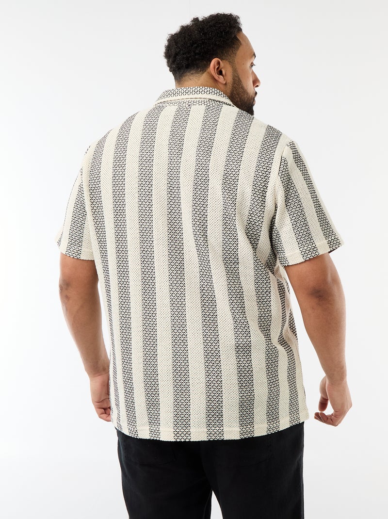 Camisa de manga corta en malla calada Blanco - Kiabi